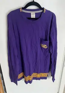 PINK By Victorias Secret LSU Geaux Tigers Long Sleeve Top Woman’s Size Large