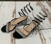 NWOT TOP MODA WRAP AROUND BLING SANDALS
