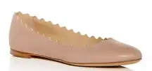 Chloe Lauren‎ Scalloped Ballet Flat in Cream Size 37