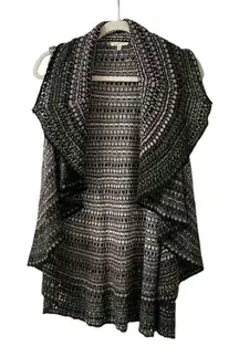 Mystree sweater knit circle vest multi color One Size