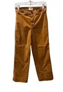 Marine Layer Size 4 Brown Bridget Wide Leg Cropped Pants Women's Casual Denim