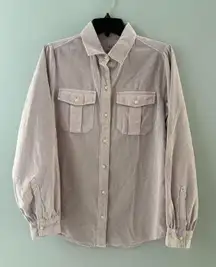 GAP Corduroy Shirt Size M Purple Orchid Utility Button Down Mini Cord