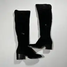 Rag and Bone  Ashby Genuine Suede Over The Knee Block High Heel Boots Shoes Black