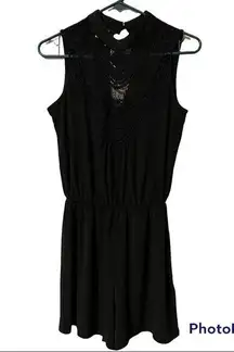 Maurice’s XS black jumper button back sheer lace crochet front sleeveless NWT