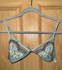 Victoria's Secret Small Lace BraletteFlowered Olive Green‎ EUC