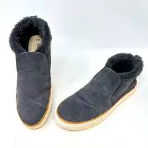 Toms Paxton Faux Fur Lined‎ Suede Midtop Slip On Sneaker Grey Size 6.5