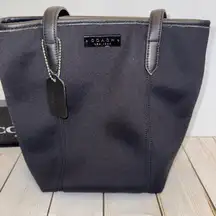 Vintage Coach Black Neoprene Leather Trim Lunch Tote Bag 11x10” E84-6201 VGUC