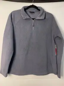 32 Degrees Heat Cool Womens Fleece Pullover Quarter Zip Gray Grisaille‎ M