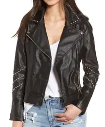 BB Dakota Jerilyn Studded Faux Leather Moto Jacket