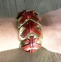 brass & leather bracelet. Mint!