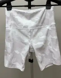 RBX Women’s Camo Print Biker Shorts White Gray Size S