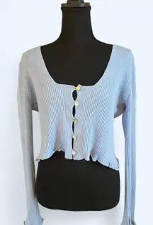 Nasty Gal Light blue cropped cardigan Size 8