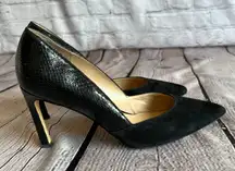 White House Black Market high heel 3.5" pumps 8.5 Natalee Black Suede & Leather