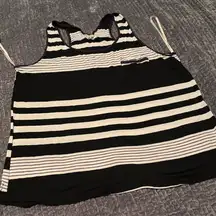 Women’s black and white striped tank