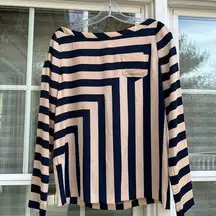 Diane Von Furstenberg  striped silk shirt blouse DVF size 4