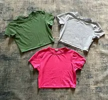 Cotton On Green Blue Pink Mini Lot of 3 Crop Tops Women's Medium