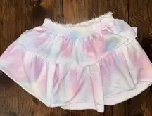 Loveshackfancy Ruffle Tie Dyed Cotton Mini Skirt Size Small Excellent Condition
