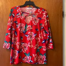 Allison Taylor Medium Red Multicolored blouse.