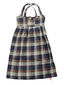 ROMWE Plaid A-Line Dress in Brown, Size L​​​​​​​