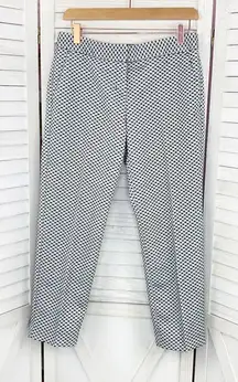 Express Editor Swiss Dot Crop Pants White Blue 2