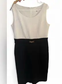 Studio One Black and White Dress with Gold Accent