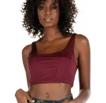 Free People Intimately NWT Be Cool Brami Satin Açai U-Neck Cropped Cami Top, Sm