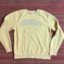 CLICKBAIT DAVID DOBRIK YELLOW COLLEGIATE CREW NECK SWEATSHIRT