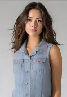 Christine Alexander Vintage 90s Jean Jacket Pink Rhinestones