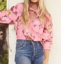 LoveShackFancy Willow Top Charleston Pink Floral Corduroy NWT