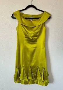 Karen millen off the shoulder silk dress with ruffle details Sz 4