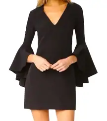 Milly - NWT Cady Nicole Ruffle Sleeve Dress Black Sz 0