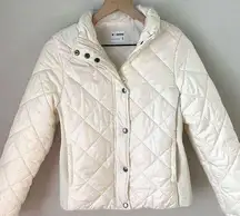 Puffer Jacket Eggshell Color Lightweight Women's Size Small By CI SONO Pockets!