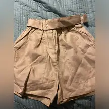 NWOT J.O.A. Tan Cargo Shorts with Relaxed Fit Wide Waistband Small Preppy Basic