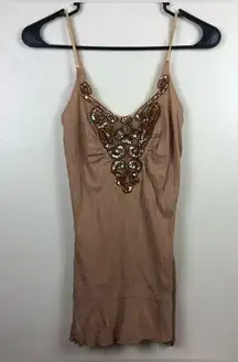 The Original Size Small Sequin Tank Top Cami Satin Fairy Sequins embroidered