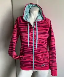 Under Armour  semi-fitted medium pink full zip hoodie sweatshirt