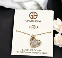 Giani Bernini 18k Gold Over Sterling Silver Heart Pendant Necklace, NWT