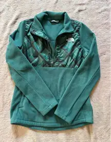 The North‎ Face Women's Green Geometric Anorak Fleece 1/2 Zip Pullover Sz Xsmall