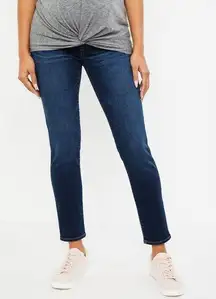 Motherhood Maternity Belly Fit Jeans, Indigo Blue, Skinny Leg, Size L, NWT