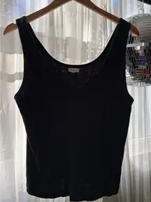 Pilcro Notched Charcoal Gray Tank