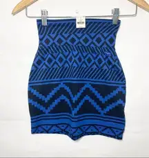 NWT Victoria’s Secret PINK high waisted blue zig zag chevron body con mini skirt