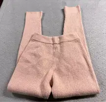 ⭐️ Lovers and Friends Pink Ribbed Knit Sweater Skinny Joggers Size Small EUC