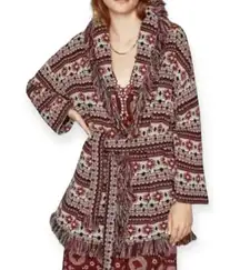 ZARA  Woman XS Tribal Print Navajo Jacquard Aztec Cardigan Sweater Coat Jacket