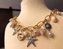 Handmade Boho vacation beach Coral Reef style necklace