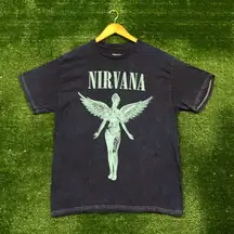 Nirvana In Utero Grunge Band Mineral Wash T-Shirt Size Large