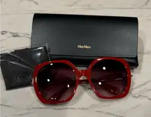 Max Mara Malibu9 MM0079 Sunglasses Deep Red NWOT