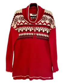 Eddie Bauer wool fairisle Cowlneck sweater m