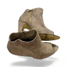 Bella Vita Noah Open Toe Heeled Grey Ankle Booties Shoes Size 7