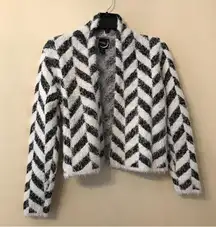 August Moon Zebra No Button Sweater  Cardigan