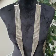 Women's Fashion Silver Tone Mesh Statement Necklace with Lobster Clasp