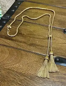 J. Crew Gold Tassel Necklace
